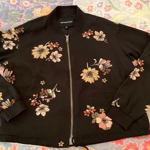 Women’s Floral Print Bomber Jacket by Whowhatwear, women’s Sz M